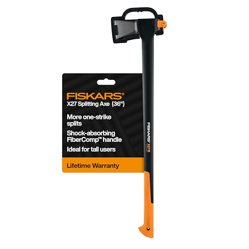Fiskars X27 Super Splitting Axe 36" for Tall Users - Heavy-Duty Firewood Tool