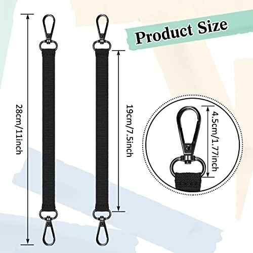 Zhehao Electrical Tape Holder for Belt Thong with Snap Hooks Polyester Electrical Chain Electrical Tape Strap Measure Holder Chain for Pouch Bag Tool Box Construction, Black