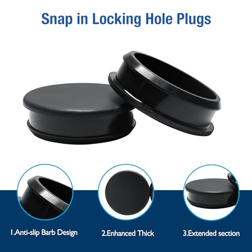 BOPOREAE 10 Pack 26mm White Silicone Rubber Plugs for 1" Round Holes - Reusable, Extended Design