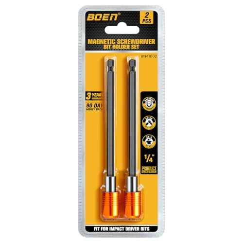 boen 2PCS Magnetic Drill Bit Holder, 6" Quick Change Drill Extension, 1/4" Hex Shank, for Impact Driver Screwdriver Bits Use