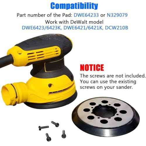 2 Pack 5 Inch 8 Hole Replacement Sander Pad for Dewalt DWE6423/6423K, DWE6421/6421K, DWE6421-B2, DWE6421-B3, DWE6421-BR, DCW210B - 5" Hook and Loop Sanding Backing Pad