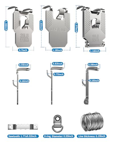 ApeBest 111Pcs Heavy Duty Picture Hanging Kit Hooks for Drywall, Model 110, 25-65LB Capacity