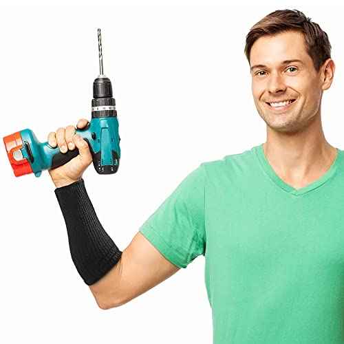 Aster 2Pairs Arm Protection Sleeves Cut Resistant Sleeves Level 5 Protective Arm Sleeves Heat Resistant Sleeves Protectors for Thin Skin Bruising Men Women