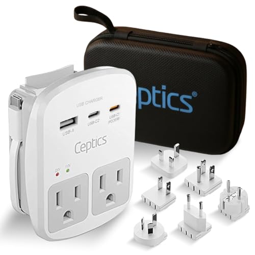 Ceptics Beige 35W Universal Travel Adapter Kit with Surge Protection