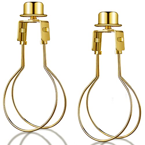 Honoson Golden Bulb Lamp Shade Clip Adapter with Finial - Set of 2