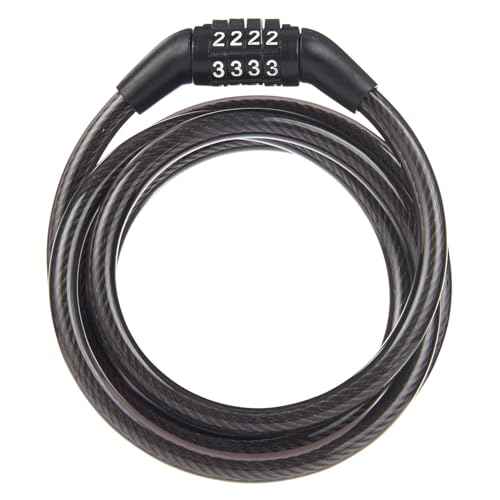 BRINKS 5 Ft Bike Lock Cable with Preset Combination, Vinyl Covered Bike Lock Combination Cable for Outdoor Use