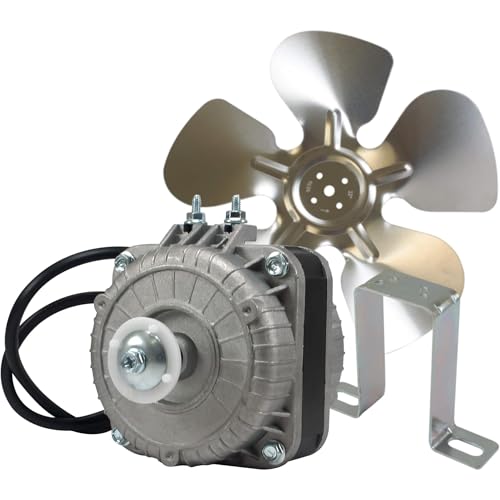 APPLI PARTS 10W 115V Refrigeration Condenser & Evaporator Fan Motor - Includes Aluminum Fan Blade & Base, Universal Fit