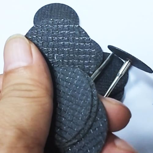 Luo ke 40 Pcs Resin Cut Off Discs - 1-1/2'' Fiberglass Reinforced Cutting Wheel Discs with 5 Pcs Mandrel fits Rotary Tools for Cutting Metal, Thin Steel, Aluminum