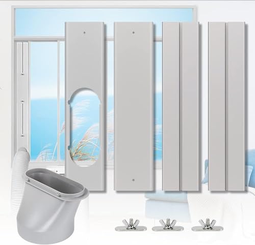 UNAOIWN 5.9” Portable AC Window Vent Kit with Seal Strip for Exhaust Hose
