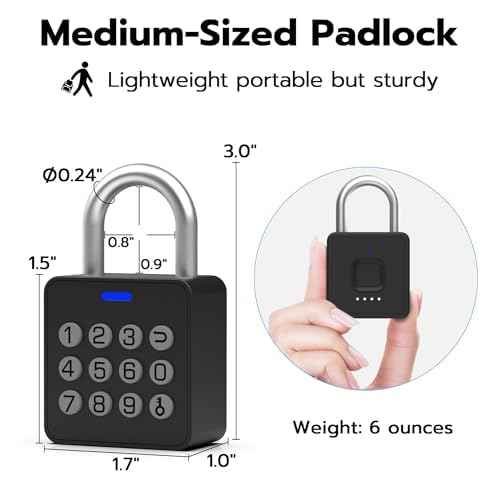 Anweller Fingerprint Gym Locker Lock with Code Keypad, Waterproof Gate Locks for Outdoor Fence, Keyless Entry Smart Combination Padlock, Pad Lock for Locker Storage Unit Shed Pool School