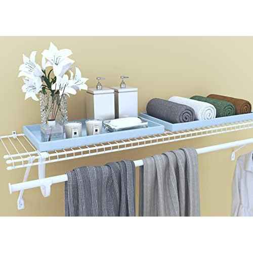 ClosetMaid 5631 SuperSlide Ventilated Shelf Kit with Closet Rod, 4-Foot x 12-Inch, White