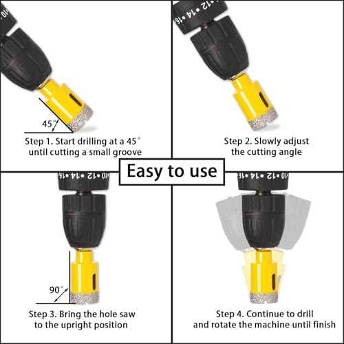 Diamond Hole Saw for Glass Ceramic Tile Granite Marble Porcelain Brick Stone, Diamond Core Drill Bits, Triangle Shank, 1 Inch 1PC