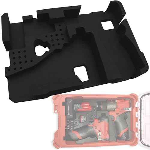 EVA Liner Organizer for Gen 3 M12 Drill Driver 3497-22(3404-20&3453-20), Compatible with Milwaukee 48-22-8435 Packout Tool Box - Precision-Cut Insert, Black