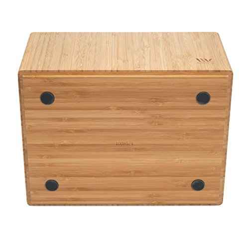 MobileVision Bamboo Storage Box, 12¡±x 9¡±x 6¡±, Durable Bin w/ Handles, Stackable - For Toys Bedding Clothes Baby Essentials Arts & Crafts Closet & Office Shelf With (White Clip Included)