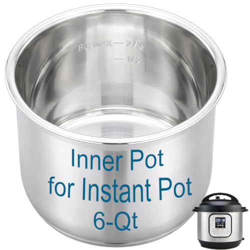 Zieaolk 6 Quart Stainless Steel Inner Pot for Instant Pot DUO/LUX/Ultra Replacement