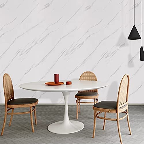 HELLKIT Marble Contact Paper White Peel and Stick Wallpaper 15.8"×118" - Removable Vinyl for Walls, Countertops & Crafts