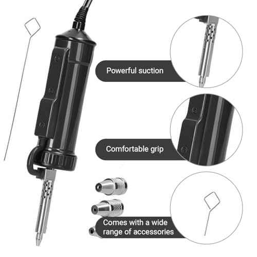 Solder Sucker Desoldering Pump, Automatic Electric Desoldering Gun Station Sucking Vacuum Pump AC110V 30W Iron Tin Solder Removal Repair Tool with 3pc Soldering Suction Tips