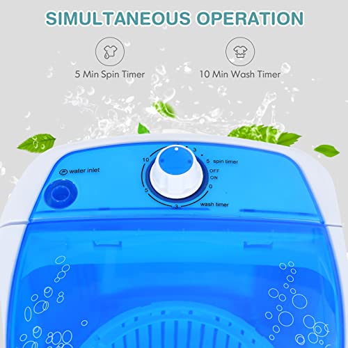 Giantex Portable Mini Washing Machine 5.5Lbs Capacity - Compact Laundry Washer & Spinner