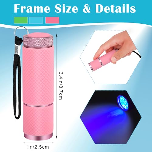 Coolrunner 3pcs Black Light Flashlight, U,V LED Flashlight, Portable Ultraviolet Light 395nm, Small Glow Flashlights with 9 LED U,V Lights for Pet Urine, Counterfeit, Scorpion Detection