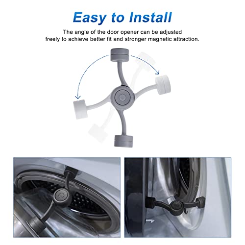 Front Load Washer Door Prop Black (Draduo) - Adjustable Magnetic Vent for Laundry