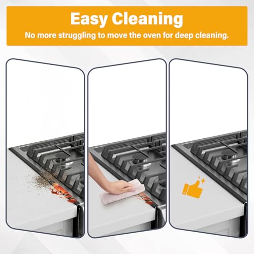 Stainless Steel Telescoping Stove Gap Cover 13.8"-27.5" Black (2 Pack)
