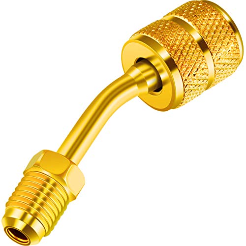Chinco 1 Pcs R410a Mini Split Adapter 5/16 to 1/4 Male Flare 45° Angle