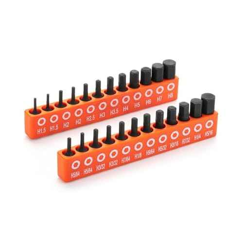 Bates Hex Head Allen Wrench Drill Bit Set, 25 Pcs, S2 Steel, Magnetic, 1/4 Hex Shank, Key Set