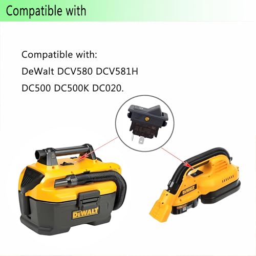 Replace 5140058-09 Vacuum Switch Fit for DeWalt DCV580 DCV581H DC500 DC500K DC020, Vacuum Cleaner Toggle Power Switch ON-Off