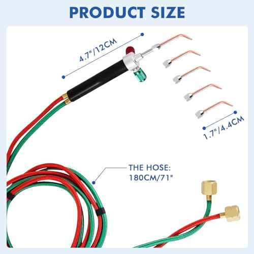 Mini Jewelry Oxygen Torch Kit - Gas Torch with 5pc Tips for Jewelry Repairing & Manufacturing