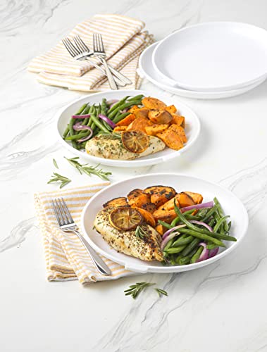 GoodCook Small Microwave Plates - Set of 4, Stay-Cool Lightweight Nesting