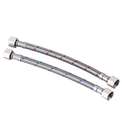 Faucet Supply Lines 3/8" to Female Compression Thread 1 Pair, ARCORA