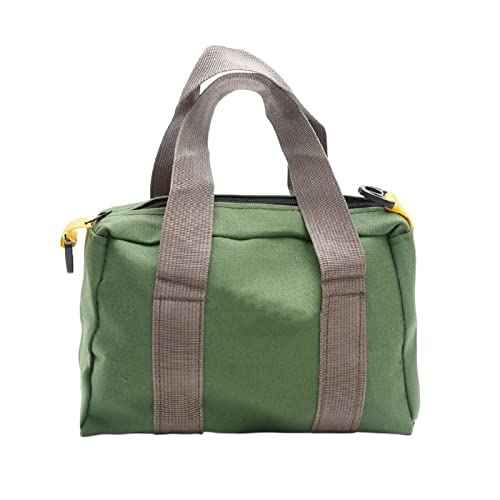 BLIRITEL 12 Inch Wide Mouth Tool Bag, Heavy Duty Canvas Tool Storage Bag, Large Capacity Handbag, Multi-function Tool Organizer Tote Bag for Storage Wrenches Pliers (Green, 12 Inch)