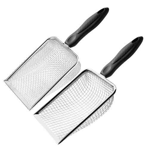 Soil Sifter for Gardening Pack of 2, Dirt Sifter Compost Sifter with Handle,Two Garden Sifters for Soil with 3.8/5mm Mesh,Rocks Sifter Sand Sifter Garden Shovel