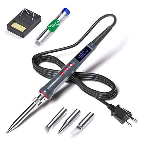 Solder Iron, 200W 110V Soldering Iron Digital Soldering Kit for Soldering, 6-in-1 Solder Iron Kit Welding Tool, Adjustable Temperature from 180 to 480¡É, 3 solder tips, Solder wire, Solder Iron Stand