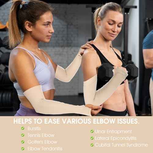 2 Pairs Protective Arm Sleeve for Men Women UV Protection Arm Sleeves Bruising Abrasions Tattoo Cover Up Sports Sleeve