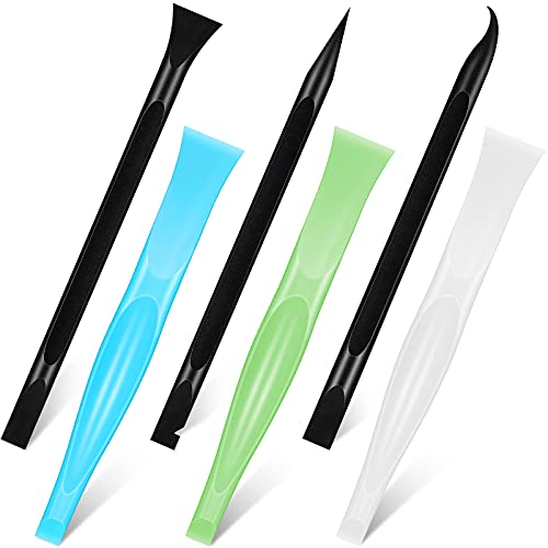 Honoson Non-scratch Plastic Scraper Tool Carbon Fiber Plastic Cleaning Tool Pen-shaped Stiff Scraper for Kitchen Sticker Scratch Cleaning(White¡¢blue¡¢green,6 Pieces)