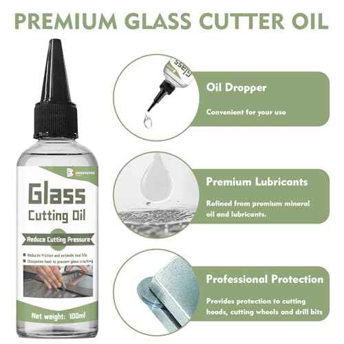 INNOVAYOU 100ml Glass Cutting Oil, Specially Formulated for Use with Any Vitreous Cutter Tool, Glass Cutter Oil Used for Cutting Stained Vitreous, Tiles and Mirrors