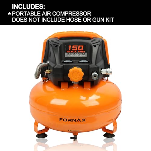 Fornax Pancake Air Compressor 6 Gallon Portable Electric 150 PSI Oil-Free