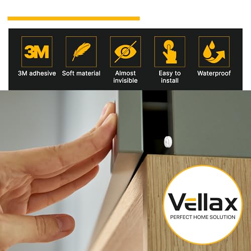 Vellax 128-Pack Clear Silicone Bumper Pads Self-Adhesive Sound Dampening