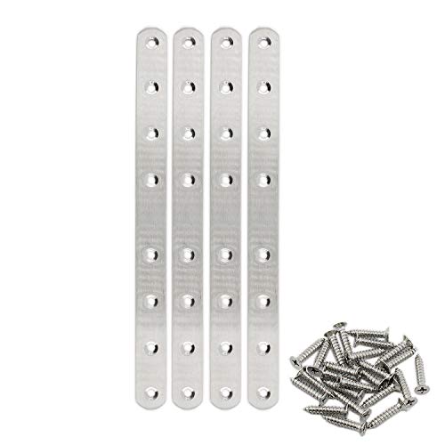 Ulifestar 300x25x4mm Stainless Steel Flat Mending Plate for Wood Repair - Pack of 4