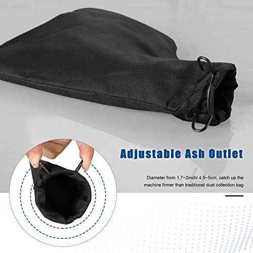 Black Dust Collection Bag for Miter Saw 255 Model with Zipper and Wired Adjustable Stand, Dust Collector Bags for Miter Saw, Tank Belt Sander, Edge Planer, Diagonal Saw (2 Pack)