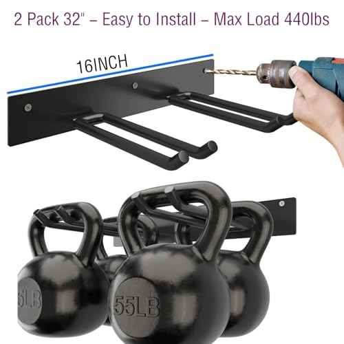 Godboat Garage Storage, Garden Tool Organizer, 4 Hooks Yard Organization, Garage Shelving Wall Mount, Heavy-Duty Garage Organizer, Cool Gadgets & Gifts for Dad, Men, Fathers Day, Max Load 320 Lbs