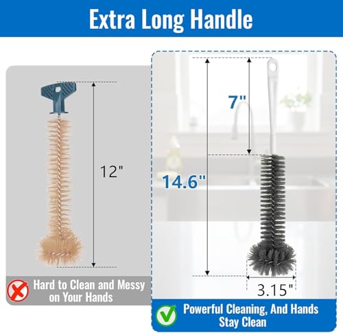 14.6-Inch Garbage Disposal Cleaning Brush - Flexible Long-Handle Scrub Tool for Deep Clean & Odor Removal