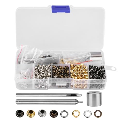 420PCS 3mm Grommets Eyelets Kit with Hand Tools for Leather and Fabric Crafting