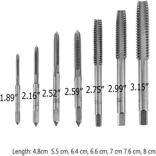 7Pcs M3 M4 M5 M6 M8 M10 M12 Thread Tap Set Metric Spiral Point Taps Nitriding Coated Machine Screw Drill Tap Bits Thread Tapping Tool
