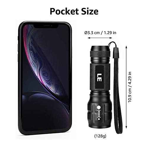 Lighting EVER LED Flashlights High Lumens, Small Flashlight, Waterproof, Adjustable Focus Flash Light for Outdoor, Emergency, AAA Batteries Included, Tactical & Camping Accessories