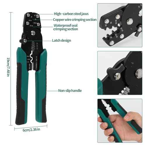 TYJ Bullet Wire connectors Kit with Crimp/Stripping/Cutting Multifunction Wire Crimping Tool 22-10 AWG Male and Female Electrical Wiring Crimp Terminal Connectors Kit
