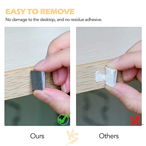 AGPTEK White Flat Ethernet Cable Clips - 100 pcs Adhesive Wire Organizer