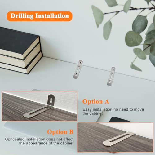 Adhesive Furniture Wall Anchors (10 Pairs), Vinkqiado Anti Tip Furniture Straps Kit for Baby Proofing, Secure Bookcase Dresser Shelf Cabinet to Wall for Child Safety