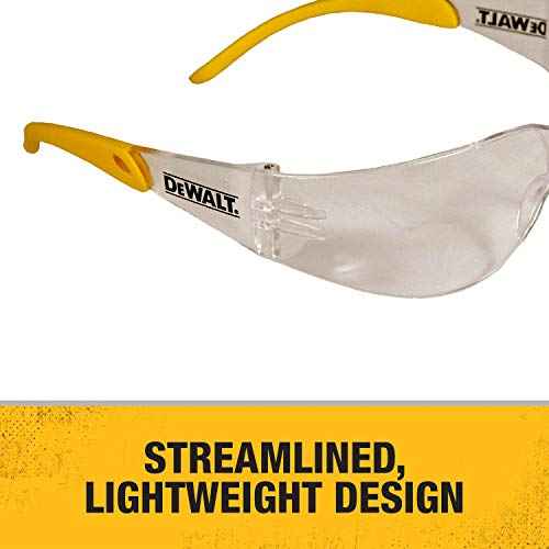 DEWALT DPG54-9C Protector¢â Protective Eyewear ? ANSI Z87.1+ Impact Rated ? Lightweight Universal-Fit Frame ? Flexible Rubber Temples ? Indoor/Outdoor Lens ? 1 Pair